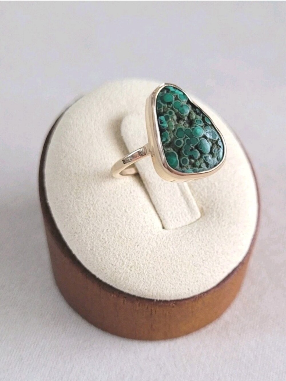 Melissa Joy Manning 14K Gold Botryoidal Malachite Ring MJM Size 6.5 / 7 - Picture 9 of 11
